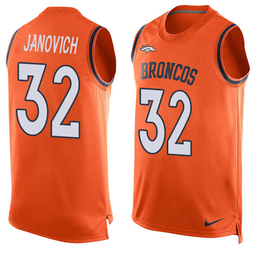 Men's Limited Andy Janovich Nike Jersey Orange - #32 Player Name & Number Tank Top NFL Denver Broncos